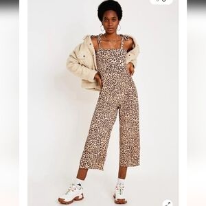 Faithfull The Brand Elsa Leopard Print Jumpsuit, Sz 4
